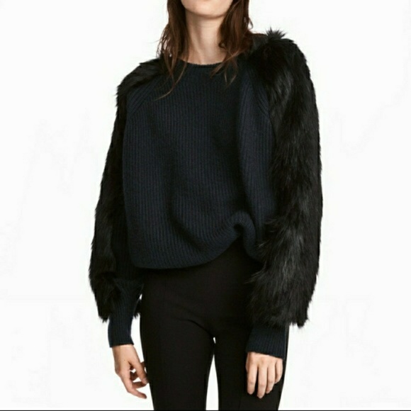 H\u0026M | Sweaters | Hm Faux Fur Sleeve 